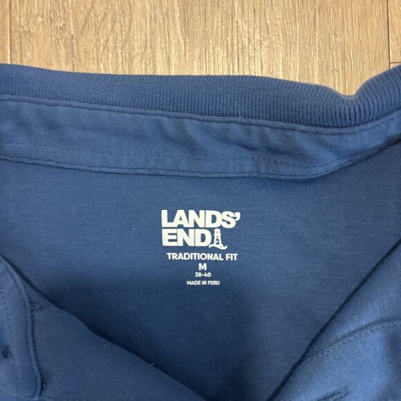 Lands' End Short Sleeve Cotton Supima Polo Shirt, Radiant Navy (Men's M) - Picture 2 of 4